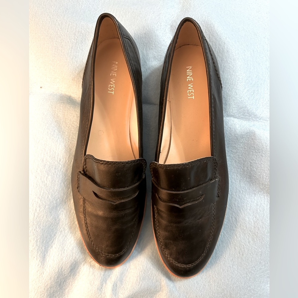 Nine West Black loafers- size 11